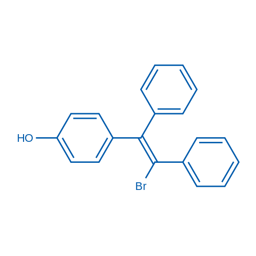 (E,Z)-1-溴-1,2-二苯基-2-(4-羟苯基)乙烯 结构式