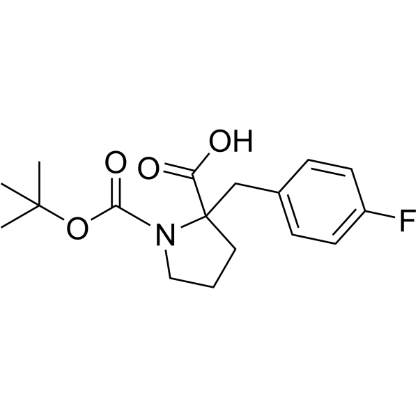 Boc-α-(4-氟苄基)-DL-脯氨酸 结构式