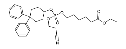 6-[(2-氰基乙氧基)(4,4-二苯基环己基氧)膦酰基氧]己酸乙酯 结构式
