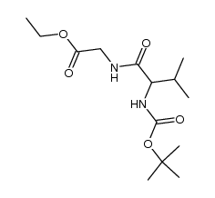 N-叔丁氧羰基-D-缬氨酰甘氨酸乙酯 结构式
