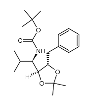 Carbamic acid, [(1R)-1-[(4S,5S)-2,2-dimethyl-5-(phenylmethyl)-1,3-dioxolan-4-yl]-2-methylpropyl]-, 1,1-dimethylethyl ester (9CI) 结构式