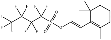 1-Butanesulfonic acid, 1,1,2,2,3,3,4,4,4-nonafluoro-, (1E)-2-(2,6,6-trimethyl-1-cyclohexen-1-yl)ethenyl ester 结构式
