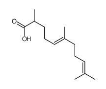 (5E)-2,6,10-三甲基-5,9-十一碳二烯酸 结构式