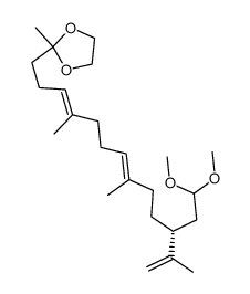 1,3-Dioxolane, 2-[11-(2,2-dimethoxyethyl)-4,8,12-trimethyl-3,7,12-tridecatrienyl]-2-methyl-, [R-(E,E)]- 结构式
