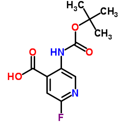 5-叔丁氧基羰基氨基-2-氟异烟酸 结构式