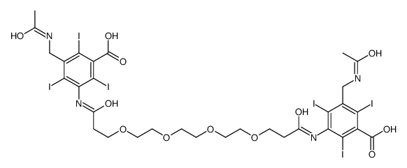 Benzoic acid, 3,3'-[(1,16-dioxo-4,7,10,13-tetraoxahexadecane-1,16-diyl)diimino]bis[5-[(acetylamino)methyl]-2,4,6-triiodo- (9CI) 结构式