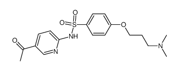 N-(5-乙酰基-2-吡啶基)-4-[3-(二甲氨基)丙氧基]苯磺酰胺 结构式
