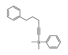 二甲基苯基(5-苯基-1-戊炔基)硅烷 结构式