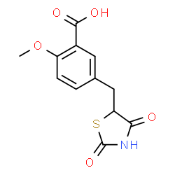 5-[(2,4-二氧代噻唑烷-5-基)甲基]-2-甲氧基苯甲酸 结构式