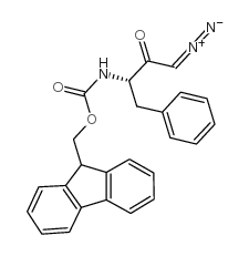 N-[(1S)-3-重氮基-2-氧代-1-苄基丙基]氨基甲酸芴甲基酯 结构式