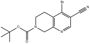 4-溴-3-氰基-5,6-二氢-1,7-萘啶-7(8H)-羧酸叔丁酯 结构式