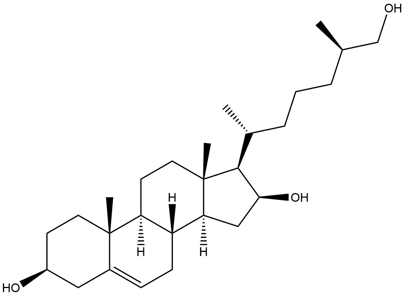 Cholest-5-ene-3,16,26-triol, (3β,16β,25R)- 结构式