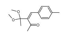 (E)-4,4-二甲氧基-3-(4-甲基苯亚甲基)戊-2-酮 结构式