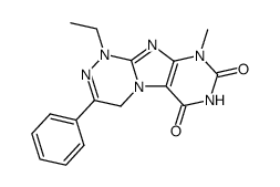 [1,2,4]Triazino[3,4-f]purine-6,8(7H,9H)-dione, 1-ethyl-1,4-dihydro-9-methyl-3-phenyl- 结构式
