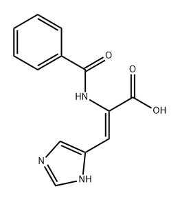 2-(苯甲酰氨基)-3-(1H-咪唑-5-基)-(2Z)-2-丙烯酸 结构式