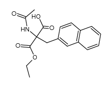 2-乙酰氨基-2-(2-萘甲基)丙二酸 1-乙酯 结构式