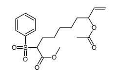 9-Decenoic acid, 8-(acetyloxy)-2-(phenylsulfonyl)-, methyl ester 结构式