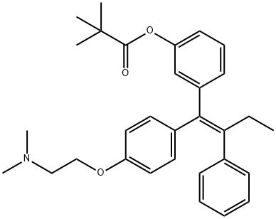 2,2-二甲基丙酸 3-[(1E)-1-[4-[2-(二甲氨基)乙氧基]苯基]-2-苯基-1-丁烯-1-基]苯基酯 结构式