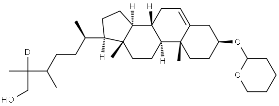 Ergost-5-en-25-d-26-ol, 3-[(tetrahydro-2H-pyran-2-yl)oxy]-, (3β,24ξ)- 结构式