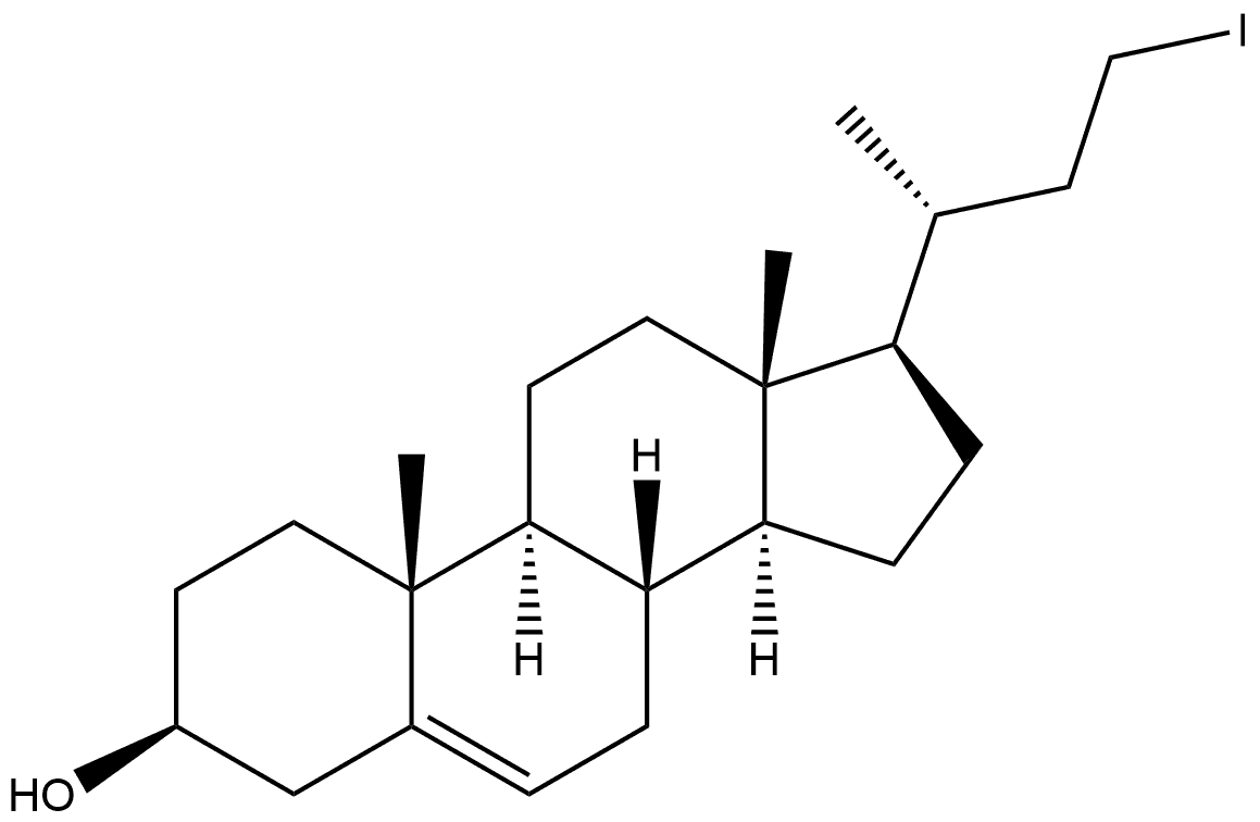 23-碘-24-去甲胆甾-5-烯-3β-醇 结构式