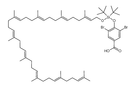 3,5-二溴-4-(二叔丁基(九异戊烯氧基)硅氧基)苯甲酸 结构式
