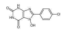 8-(4-氯苯基)-7-羟基-3,7-二氢-1H-嘌呤-2,6-二酮 结构式