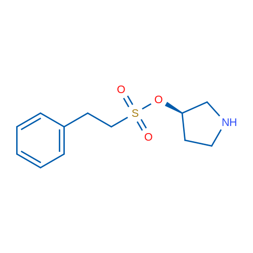 (R)-1-苄基-3-甲磺酰氧基吡咯烷 结构式