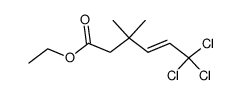 4-Hexenoic acid, 6,6,6-trichloro-3,3-dimethyl-, ethyl ester, (E)- (9CI) 结构式