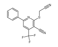 2-[(氰甲基)硫代]-6-苯基-4-(三氟甲基)-3-吡啶甲腈 结构式