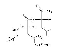 N-叔丁氧羰基-L-酪氨酰-L-亮氨酰胺 结构式