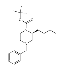 (2S)-2-丁基-4-苄基-1-哌嗪羧酸叔丁酯 结构式