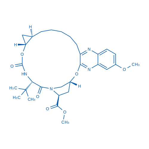 (1AR,5S,8S,10R,22AR)-5-(叔丁基)-1,1A,3,4,5,6,9,10,18,19,20,21,22,22A-十四氢-14-甲氧基-3,6-二氧代-8H-7,10-甲桥环丙烯并[18,19][1,10,3,6]二氧杂二氮杂环十九碳九烯并[11,12-B]喹喔啉-8-羧酸甲酯 结构式