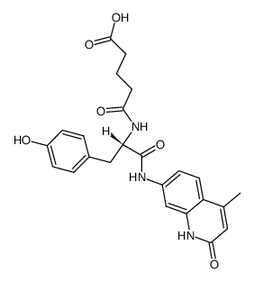 Pentanoic acid, 5-[[2-[(1,2-dihydro-4-methyl-2-oxo-7-quinolinyl)amino]-1-[(4-hydroxyphenyl)methyl]-2-oxoethyl]amino]-5-oxo-, (S)- (9CI) 结构式