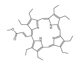 2-Propenoic acid, 3-(2,3,7,8,12,13,17,18-octaethyl-21H,23H-porphin-5-yl)-, methyl ester 结构式