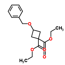 3-苄氧基环丁烷-1,1-二甲酸二乙酯 结构式