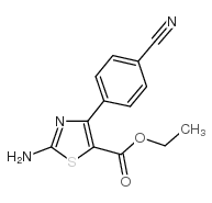 2-氨基-4-(4-氰基苯基)噻唑-5-羧酸乙酯 结构式