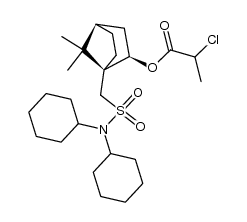 Propanoic acid, 2-chloro-, (1S,2R,4R)-1-[[(dicyclohexylamino)sulfonyl]methyl]-7,7-dimethylbicyclo[2.2.1]hept-2-yl ester, (2S)- 结构式