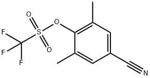 三氟甲磺酸4-氰基-2,6-二甲基苯酯 结构式