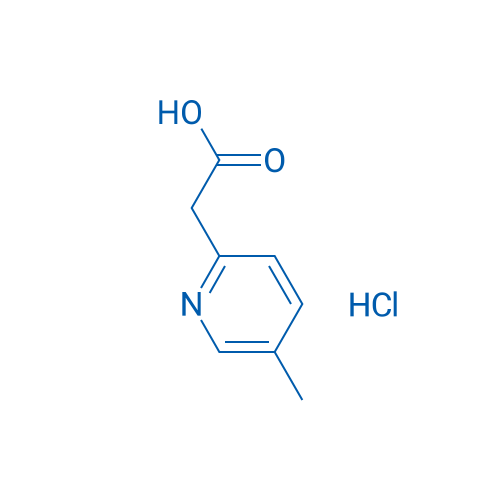 2-(5-甲基吡啶-2-基)乙酸盐酸盐 结构式