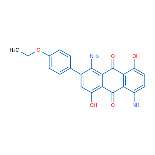 1,5-二氨基-2-(4-乙氧基苯基)-4,8-二羟基蒽醌 结构式