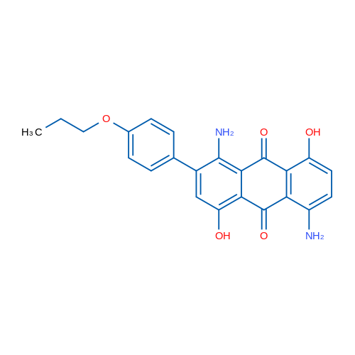 1,5-二氨基-4,8-二羟基-2-(4-丙氧基苯基)-9,10-蒽二酮 结构式