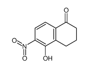 3,4-二氢-5-羟基-6-硝基-1(2H)-萘酮 结构式