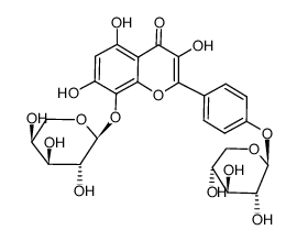 8-(α-L-阿拉伯吡喃糖氧基)-3,5,7-三羟基-2-[4-(β-D-吡喃木糖氧基)苯基]-4H-1-苯并吡喃-4-酮 结构式