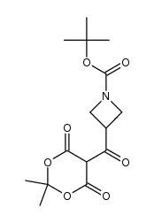 1-Azetidinecarboxylic acid, 3-[(2,2-dimethyl-4,6-dioxo-1,3-dioxan-5-yl)carbonyl]-, 1,1-dimethylethyl ester 结构式