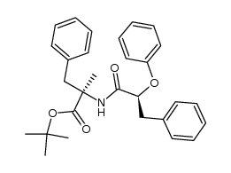 D-Phenylalanine, α-methyl-N-[(2S)-1-oxo-2-phenoxy-3-phenylpropyl]-, 1,1-dimethylethyl ester 结构式