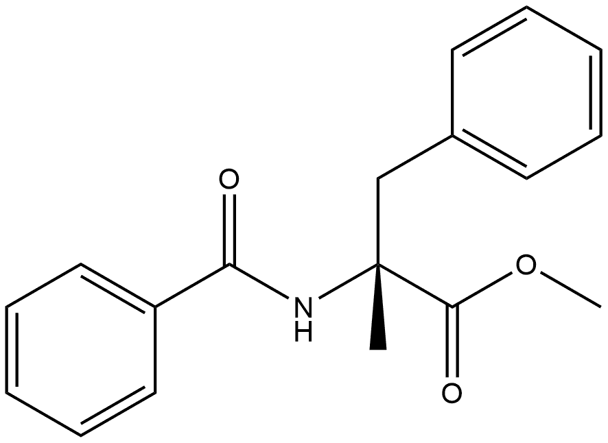 N-苯甲酰基-α-甲基-D-苯丙氨酸甲酯 结构式