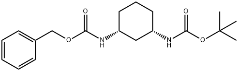 苄基((1R,3S)-环己烷-1,3-二基)二氨基甲酸叔丁酯 结构式