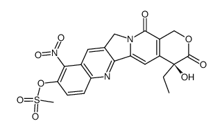 1H-Pyrano[3',4':6,7]indolizino[1,2-b]quinoline-3,14(4H,12H)-dione, 4-ethyl-4-hydroxy-9-[(methylsulfonyl)oxy]-10-nitro-, (4S)- 结构式