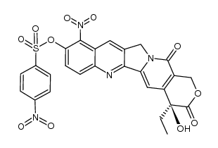 4-硝基苯磺酸 (4S)-4-乙基-3,4,12,14-四氢-4-羟基-10-硝基-3,14-二氧代-1H-吡喃并[3',4':6,7]吲哚里西啶并[1,2-b]喹啉-9-基酯 结构式