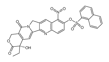 1-Naphthalenesulfonic acid, (4S)-4-ethyl-3,4,12,14-tetrahydro-4-hydroxy-10-nitro-3,14-dioxo-1H-pyrano[3',4':6,7]indolizino[1,2-b]quinolin-9-yl ester 结构式